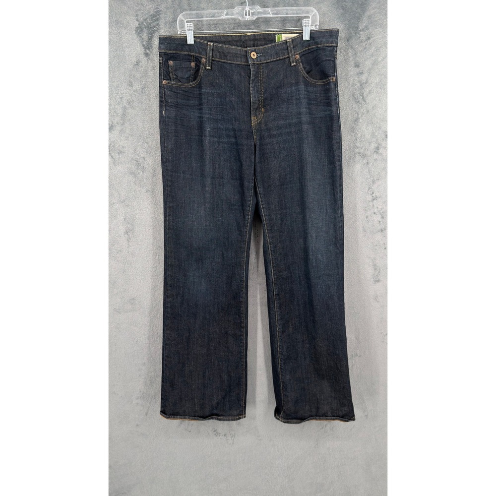 Vintage Gap Jeans Womens Size 12 Dark Wash Essential Stretch Denim Wide Leg Blue